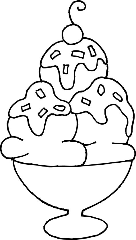 Ice Cream Sundae Coloring Page