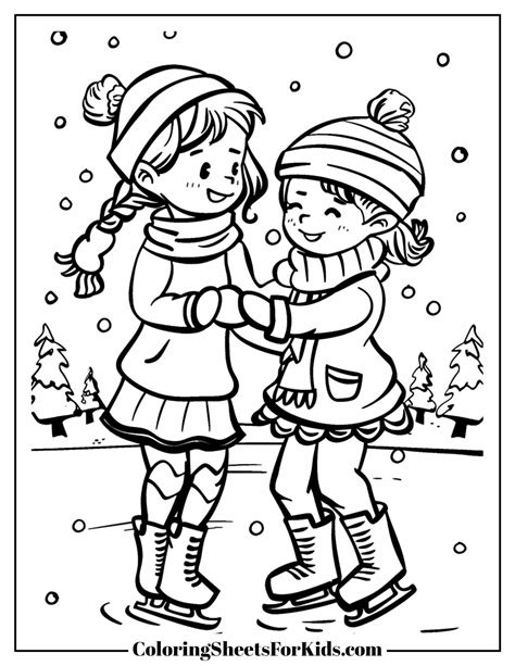 Ice Skating Coloring Sheets