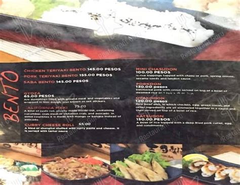 Ichiraku Ramen Bento Menu