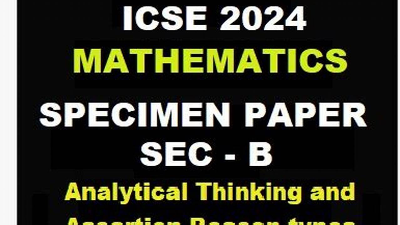Icse 2024 Specimen Paper Maths Solved
