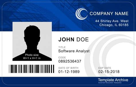 16 ID Badge & ID Card Templates {FREE} TemplateArchive Id card