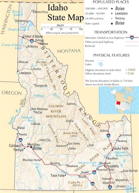 Idaho United States Map