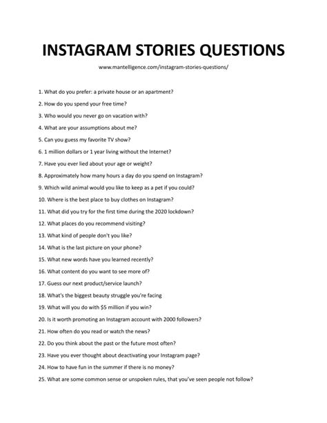 Ideas for questions to ask on Instagram Stories