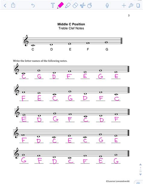Identifying Music Notes Worksheet