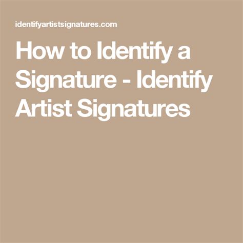 Identifying Artist Signatures