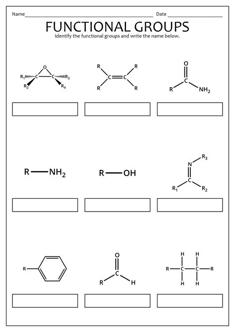 Identifying Functional Groups Worksheet With Answers