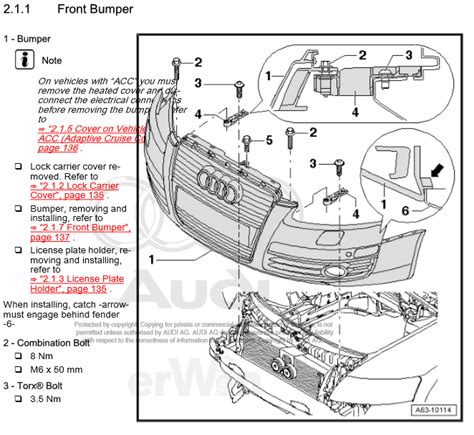 Identifying Key Components Audi Allroad 20front bumper removal