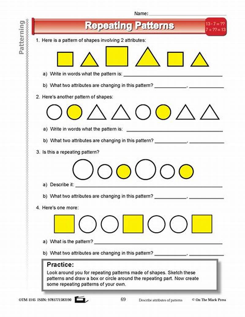 Identifying Pattern Markings Lesson 7 Activity Answers