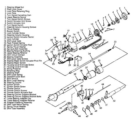 Components in the 1990 Chevy Steering Column Diagram