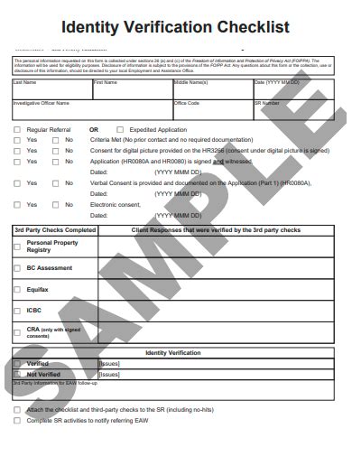 Identity Verification Checklist