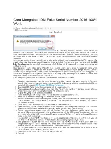 Idm Fake Serial Number Kaskus