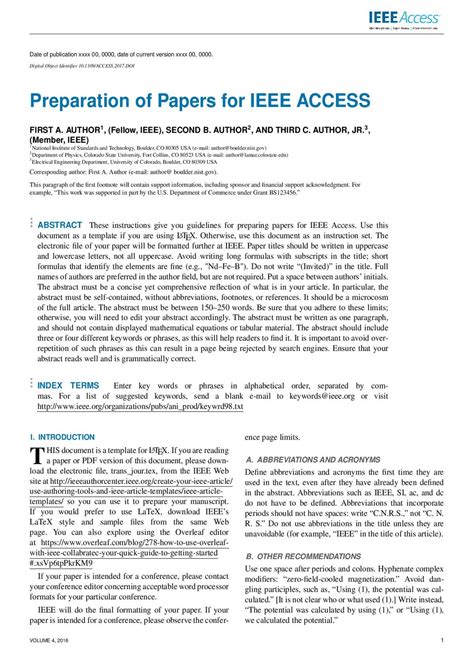 Ieee Access Template