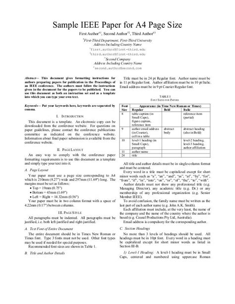 Ieee Journal Template Word - Professional Template Examples