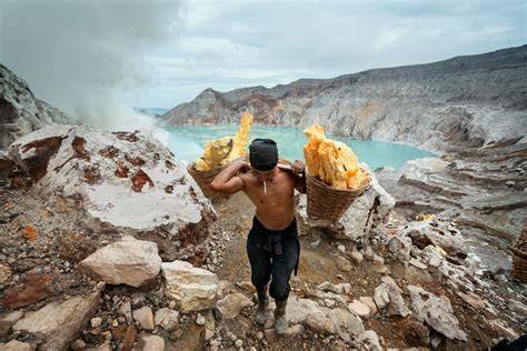 Ijen Volcano Sulfur