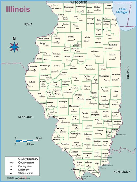 Illinois Map Of Counties Printable