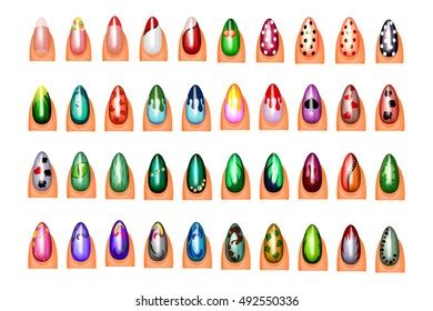 Illustration Colorful Nail Designs Polish
