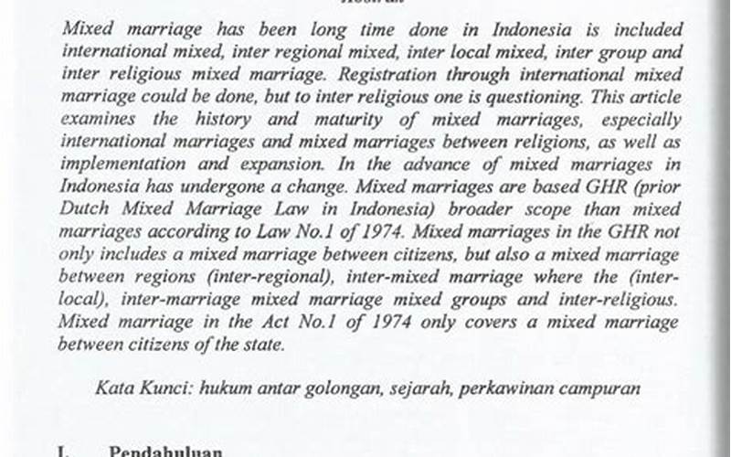 Ilustrasi Sejarah Perkawinan Campuran Di Indonesia