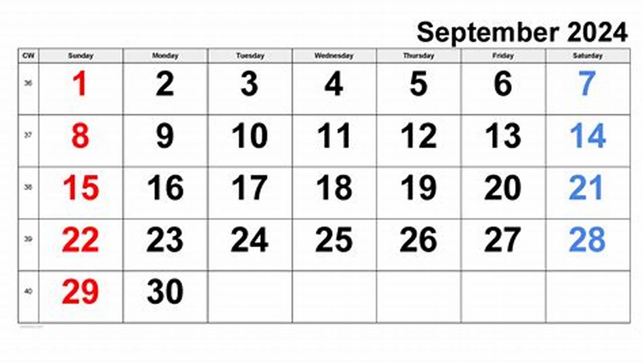 Image September 2024 Calendar