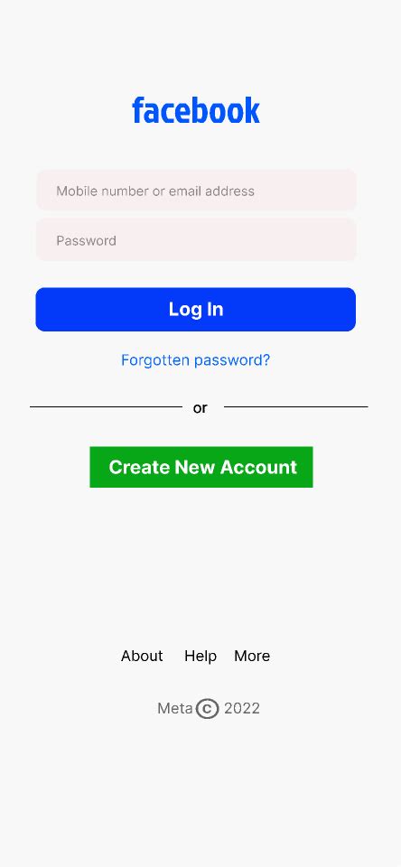 Facebook Login Page