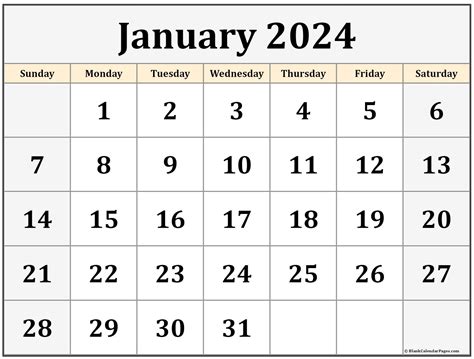 January 2024 Calendar