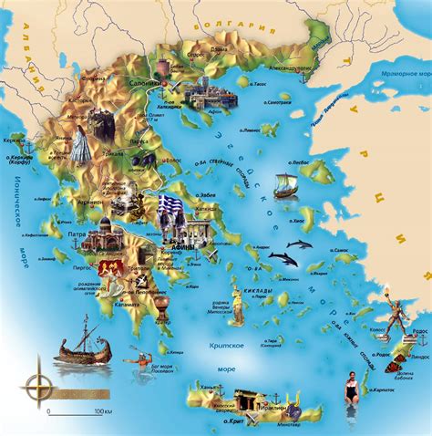 Physical Map of Greece Ezilon Maps