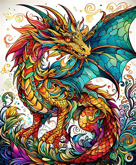 Imaginative dragon drawing