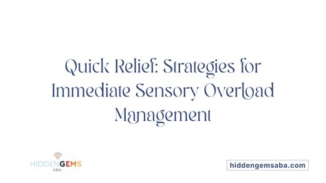 Immediate Strategies for Handling Emotional Overload