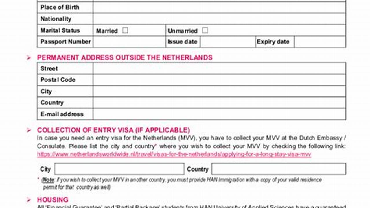 Immigration Application Form 2024