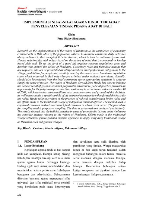 Implementasi Nilai Hindu Bali