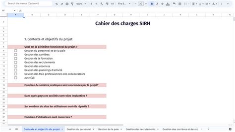 Implementing Cahier des Charges Sirh Software
