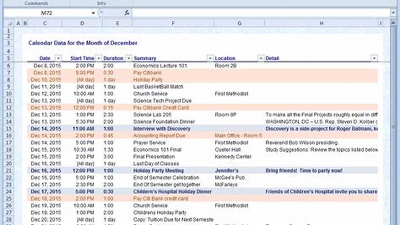 Import Outlook Calendar To Excel