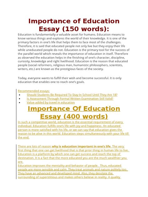 Importance Of Education Essay