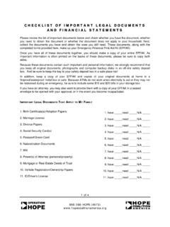 Important Legal Documents Checklist