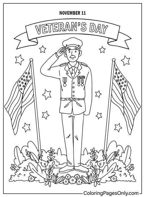 Important Symbols on Veterans Day Color Pages