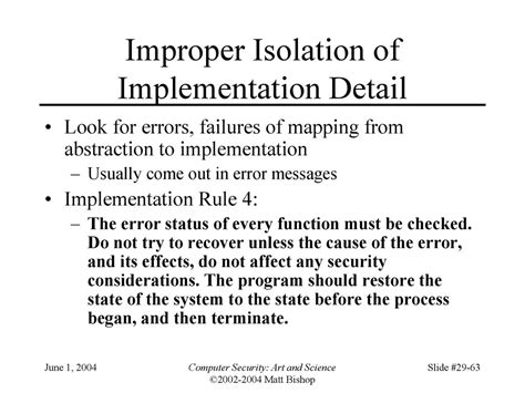 Improper implementation