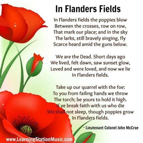 In Flanders Fields Poem Printable