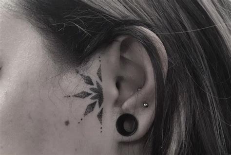 In Front Of Ear Face Tattoo