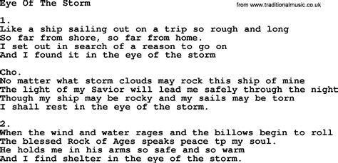 In The Eye Of The Storm Lyrics