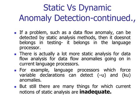 Inadequate static detection