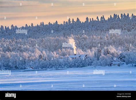 Inari Lake Winter Landscape
