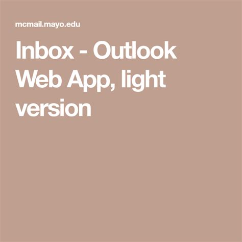 Inbox Outlook Web App Light Version: Streamlined Email Management on Any Browser