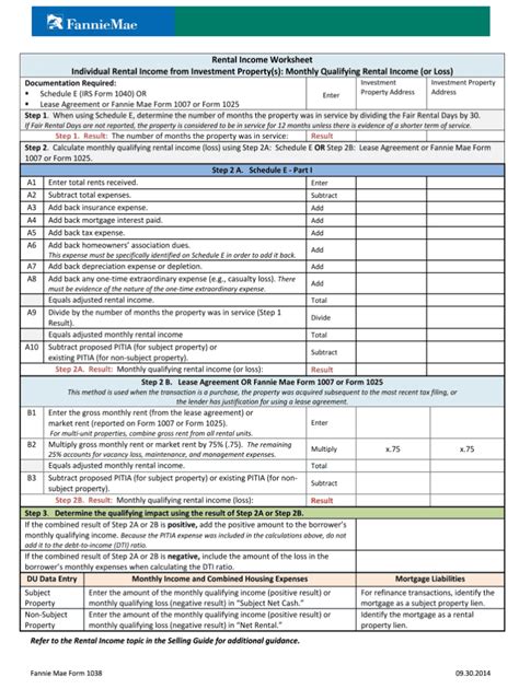 Income Calculation Worksheet Fannie Mae