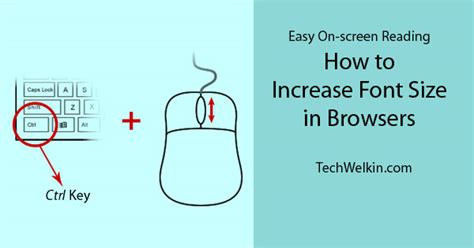 Increase text size in a web browser
