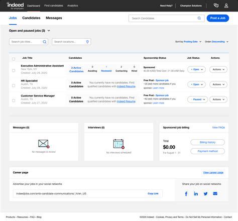 Indeed Employer Dashboard
