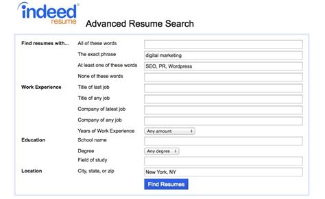 Indeed Resume Search Tips