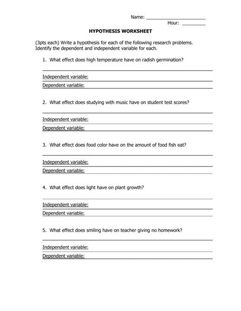 Independent Dependent Variable Worksheet — db-excel.com