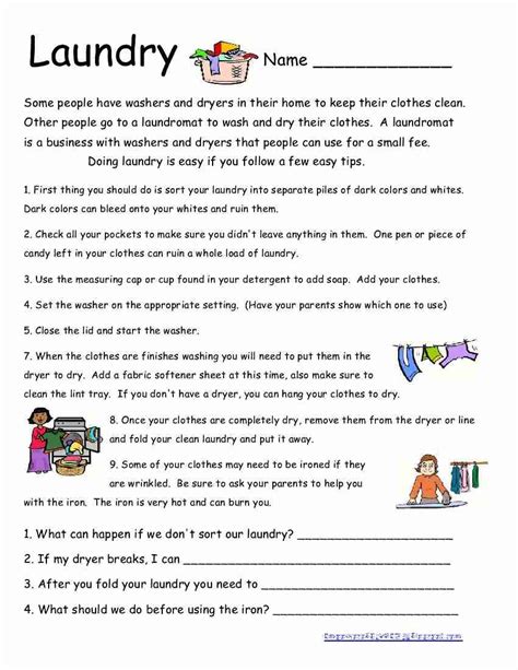 Independent Living Skills Worksheet