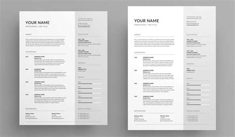 Indesign Resume Template Free