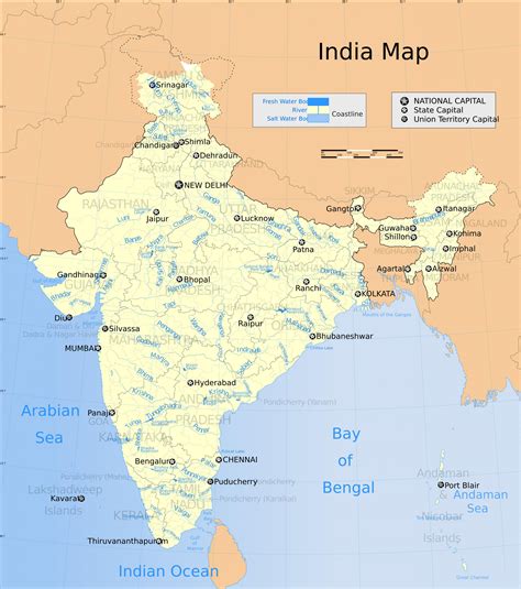 India River Map India map, Indian river map, Map outline