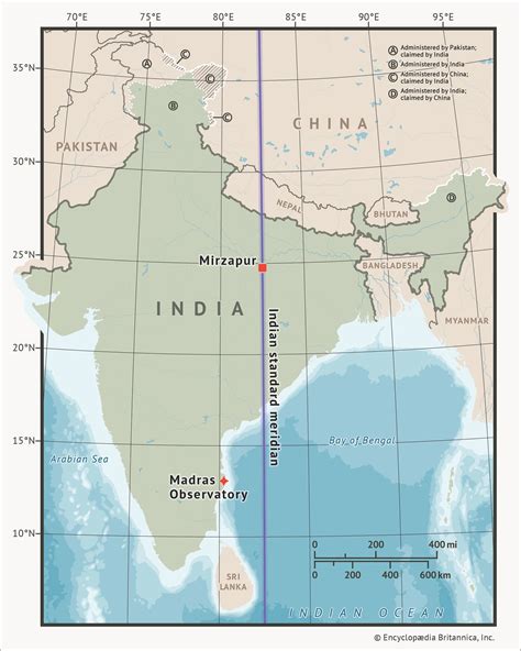 India Standard Time IST map